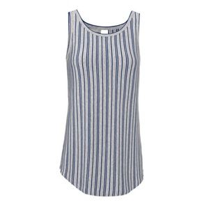 CAbi Blue and Gray Ticker Tee Medium